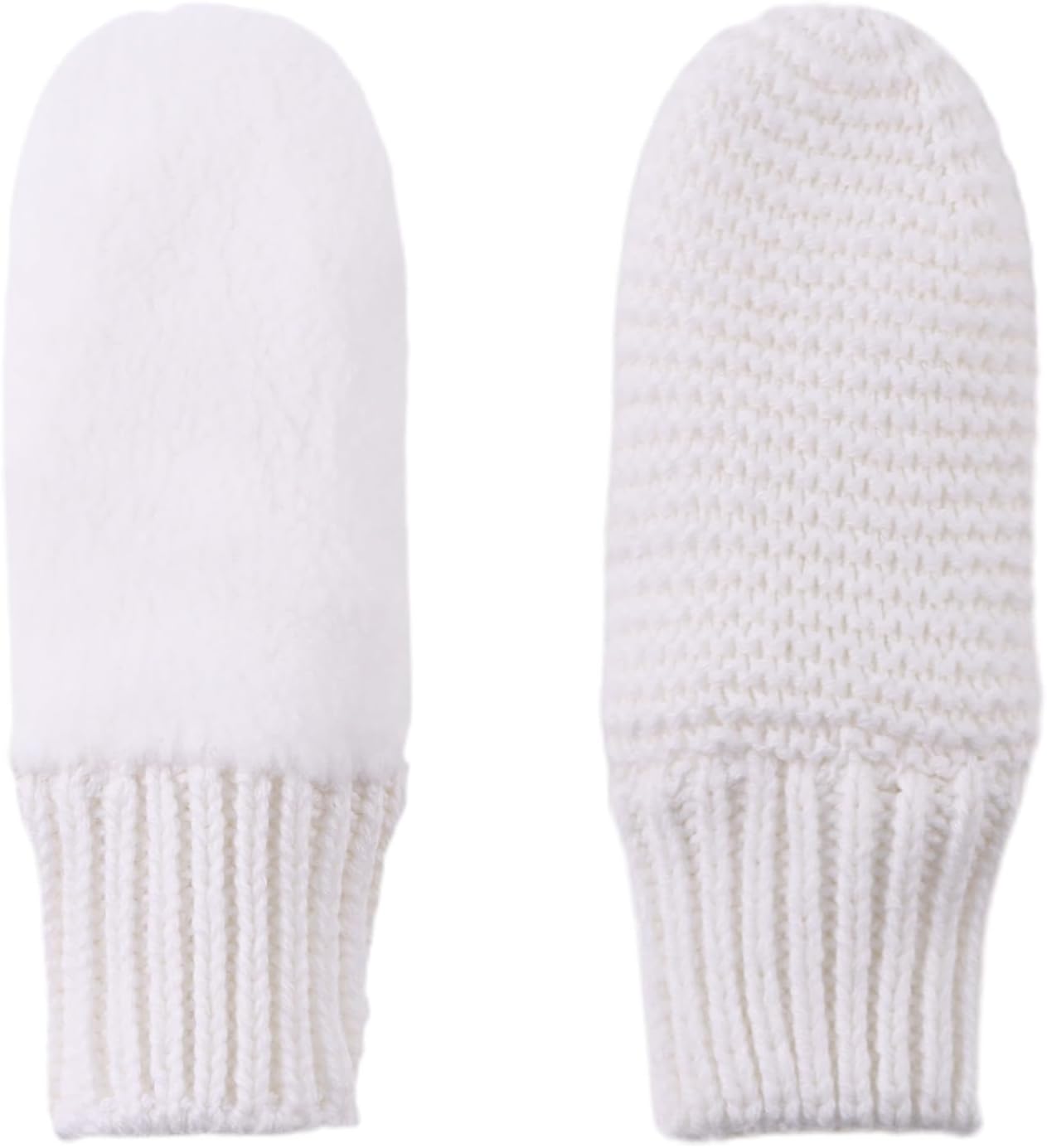JANGANNSA Basic Winter Baby Mittens Knitted Boys Girls Gloves Warm Fleece Lined Kids Mittens - Image 2